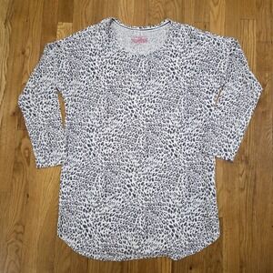 Victoria Secret Long Sleeve‎ Embroidered Animal Print Sleepshirt